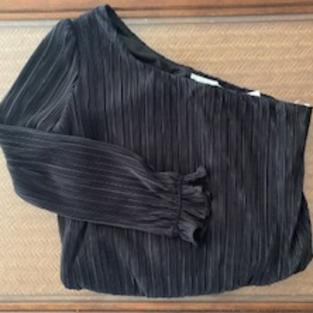 Lush pleated one-shoulder blouse NWT